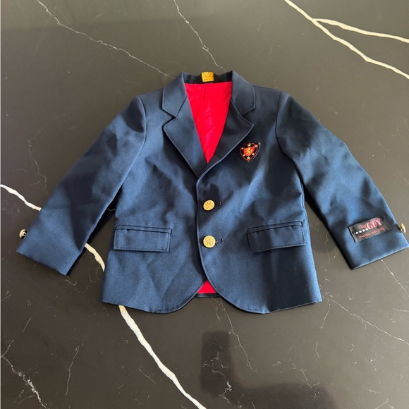 Other - Navy Blue Kids Blazer with Red Lining